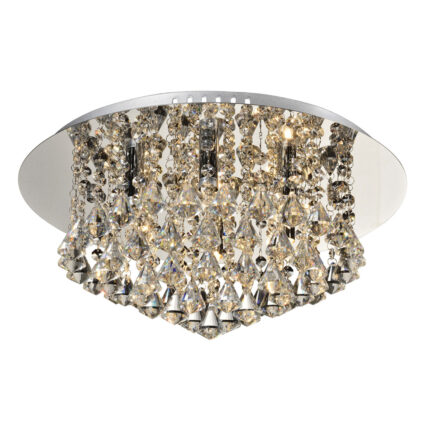 Chloe 6 Light Round Crystal Flush Fitting Light