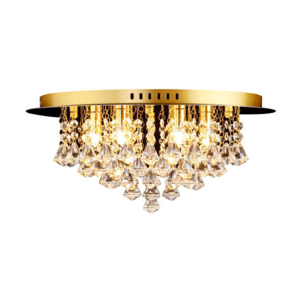 Chloe 6 Light Round Flush Fitting Crystal Light